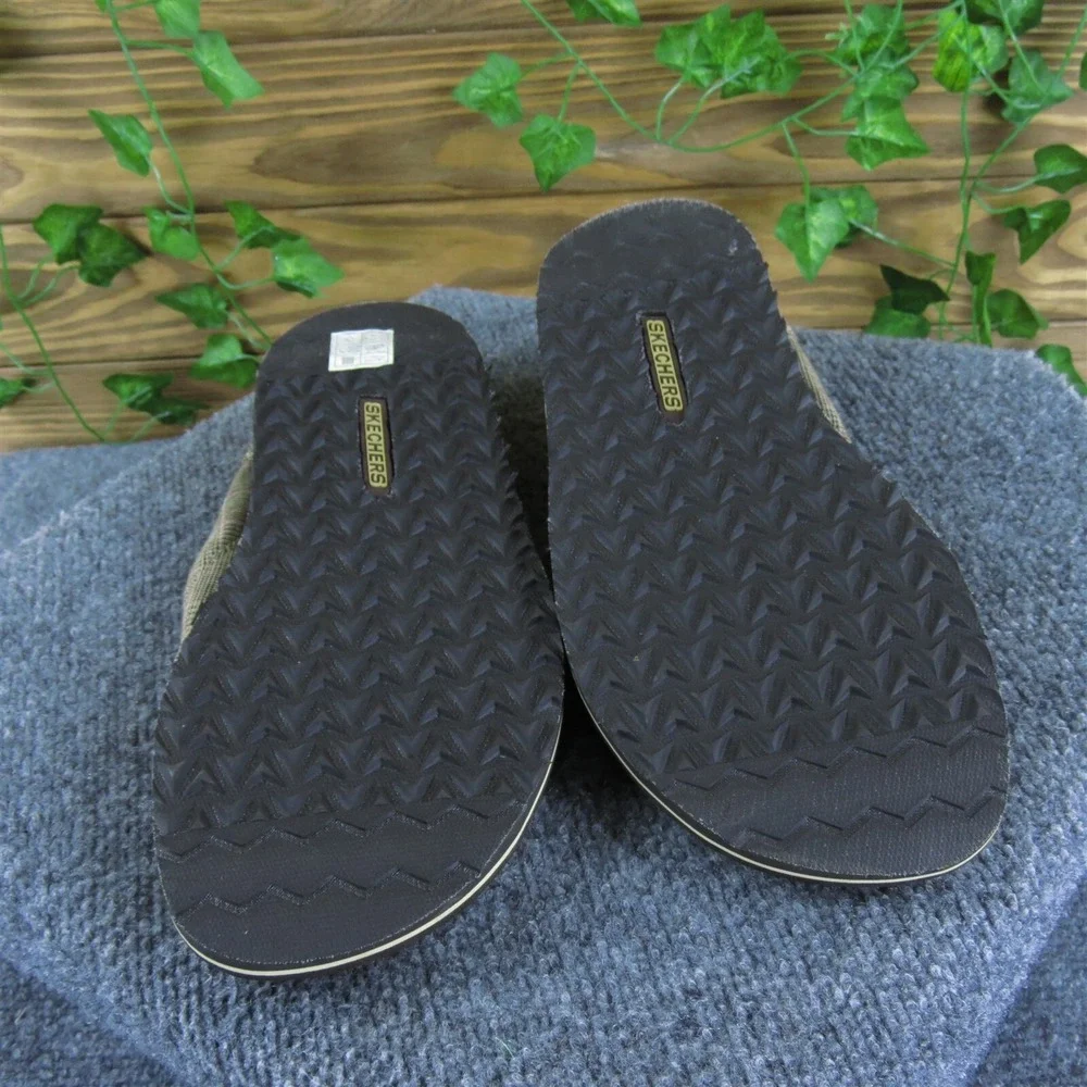 SKECHERS Men's ‎ Flat Tan Fabric Size 10 Medium Gently Used 2025